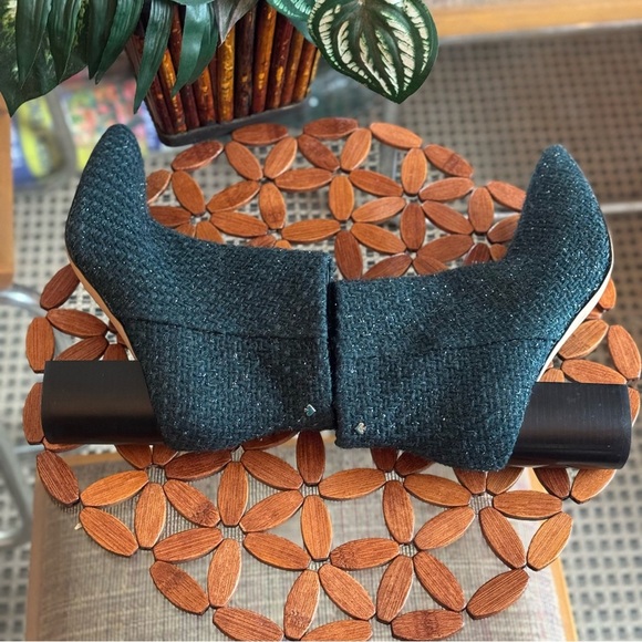 Kate Spade Peacock Green Tweed Giselle Booties